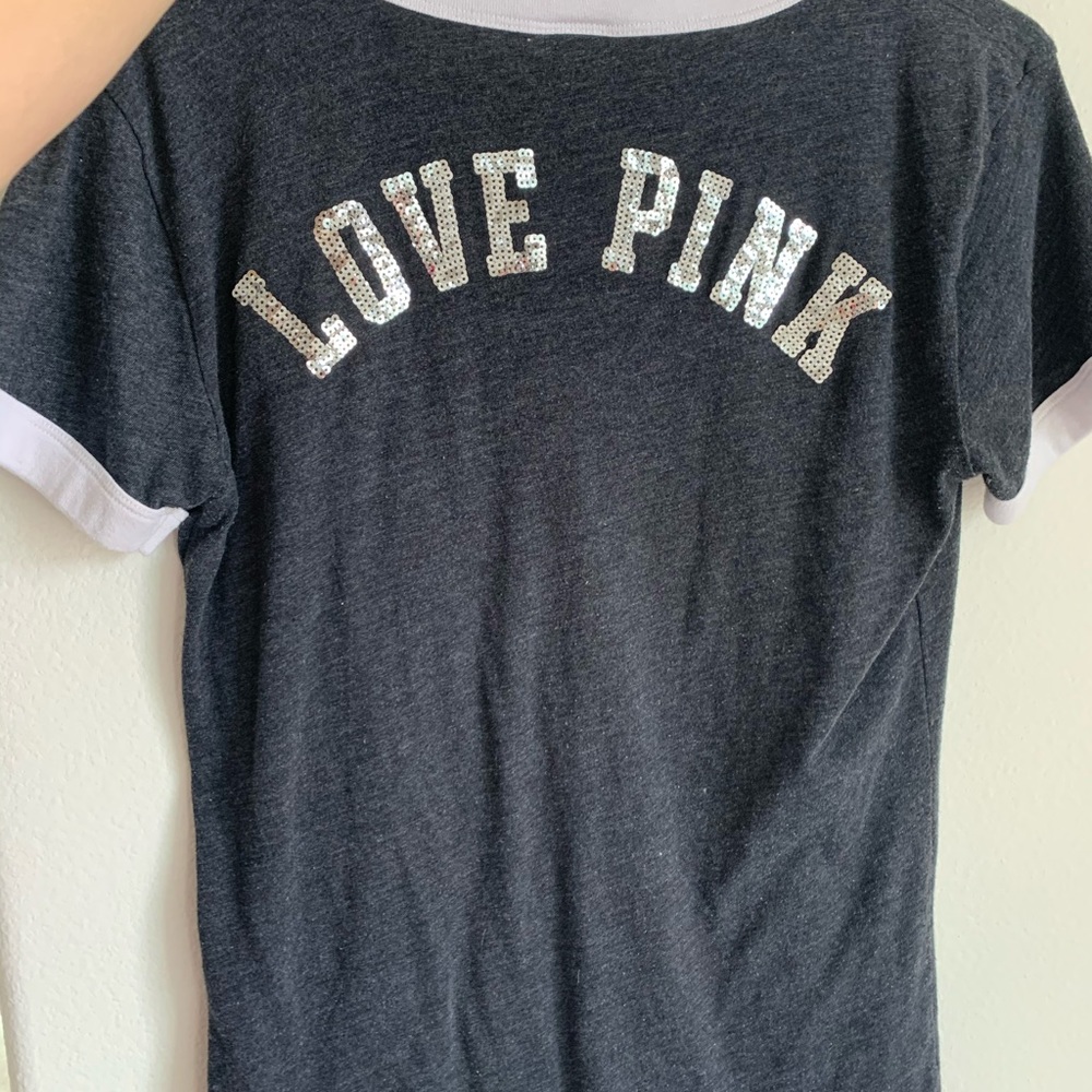 PINK back bling VS baseball T